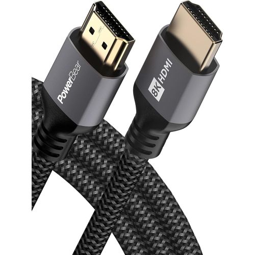 Câble HDMI 8K de 2 m | Cordon HDMI de jeu haute vitesse, 8K @ 60 Hz, 4K @ 120 Hz, 2K, 1080P, évalué ARC et CL3 | Pour ordinateur portable, moniteur, PS5, PS4, Xbox One et plus encore