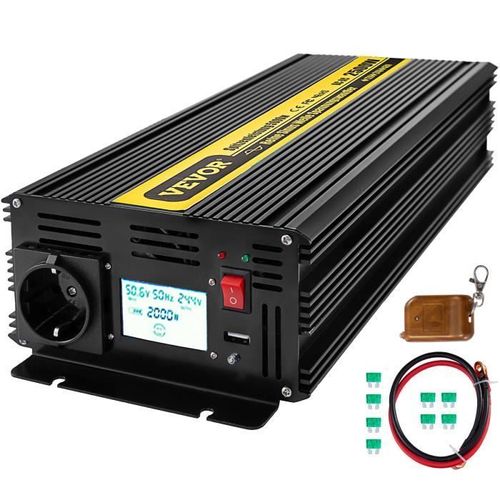 230v 2500w Onduleur Pur Sinus - Vevor - Dc 12v À Ac Convertisseur Sinusoïdal Pur - Lcd