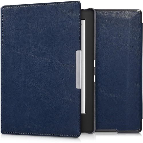 Étui Compatible Avec Kobo Aura H2o Edition 1 Coque - Étui À Rabat Magnétique Tablette Ereader Similicuir - Bleu Foncé[Book5170262]