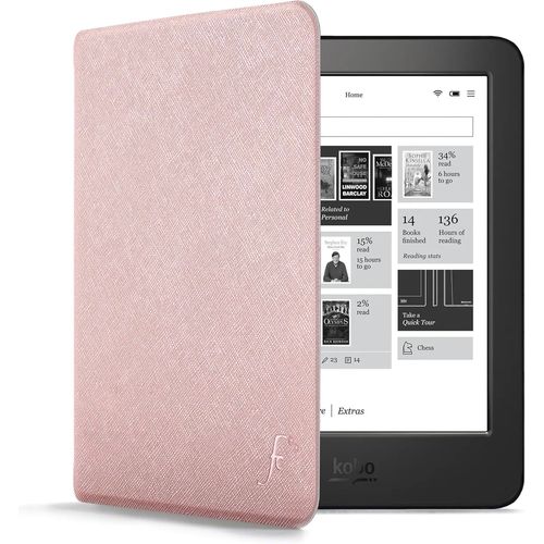 MONDODIGITALE-Étui Pour Kobo Aura H2O Edition 1 - Or Rose - Mince Et Léger, Automatique Veille/Réveil Étui (Coque, Housse) Pour Kobo Aura H2O Edition 1 2014 (1E Génération N250)