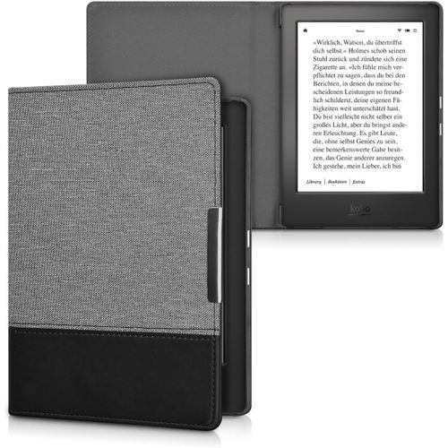 MONDODIGITALE-Étui Liseuse Compatible Avec Kobo Aura H2O Edition 1 - Housse Avec Rabat Magnétique En Tissu Canevas Pour Liseuse