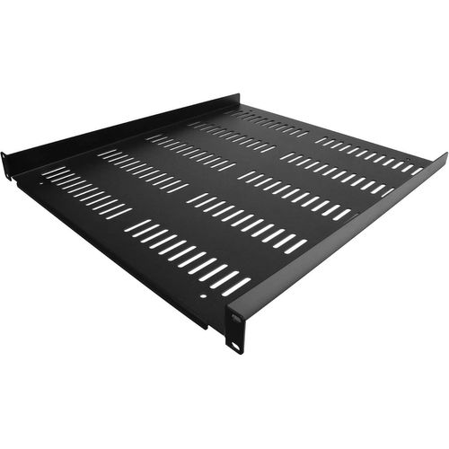 Étagère Rack 19 Pouces 1U - Plateau Rackable Universel Ventilé - Étagère Cantilever Baie De Bras 19" - Rangement Rack - 25Kg - Profondeur 50Cm (20") - Noir (Shelf-1U-20-Fix[Video3784]
