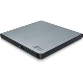 Lecteur DVD Externe LG GP57 Slim Portable - Compatible PC/Mac, USB 2.0, Vitesse 8X Lecture/Écriture - Argenté