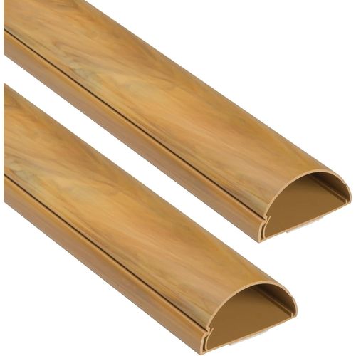 50X25Mm Moulure Décorative En Demi-Cercle | 1M5025O-2Pk | Goulotte Électrique | Cache-Câble | 2 X 1M Longeurs, Effet Chêne[Video1522]