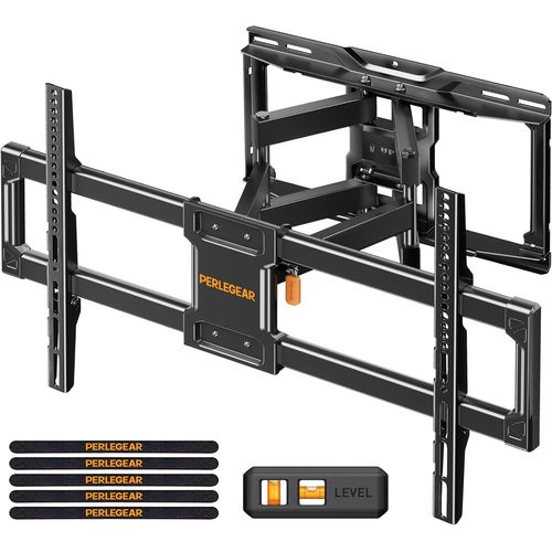 Support Mural Tv À Mouvement Complet Pour Écrans Plats/Courbés De 42 À 84 Pouces Jusqu'À 60 Kg, Bras Television Mural Orientable, Inc ison Sans Outil, . Vesa 600 X 400Mm, Pgl[Video358]