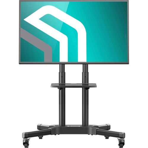 Support Tv Roulettes Avec Etagere Pour 32-65 Pouces Ecran, Meuble Tv Roulette Poids De 45 Kg Support Tv Mobile Vesa 100X100 - Vesa 600X400/Pied Tv Roulette Hauteur Réglable Ts135[Video778]