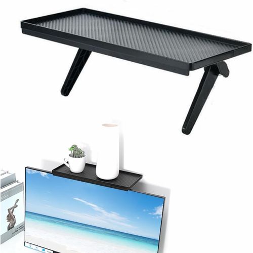 Étagère Supérieure pour TV et Périphériques - Support de Rangement pour Câble Box, Haut-parleurs, Télécommandes - Design Moderne Noir