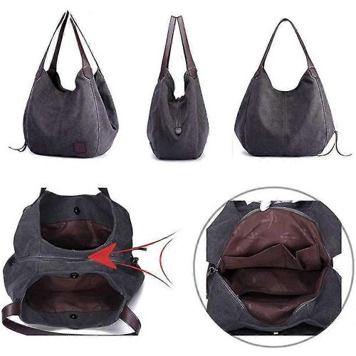 Casual Storage Fermeture à glissière respirante Femmes Sac à main Multi Pockets Toile Douce