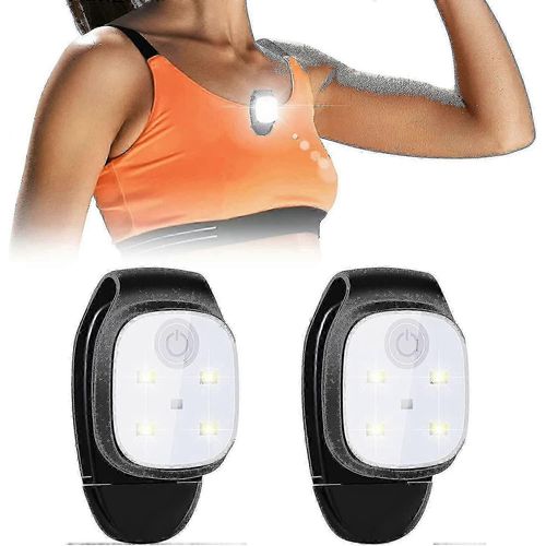 2 Pièces Led Clip Extérieur Nuit Clip Sur Lumière Réfléchissante Usb Rechargeable Led Petite Lampe Frontale Équipement De Course Plastique Lumière De Sécurité Running Ac
