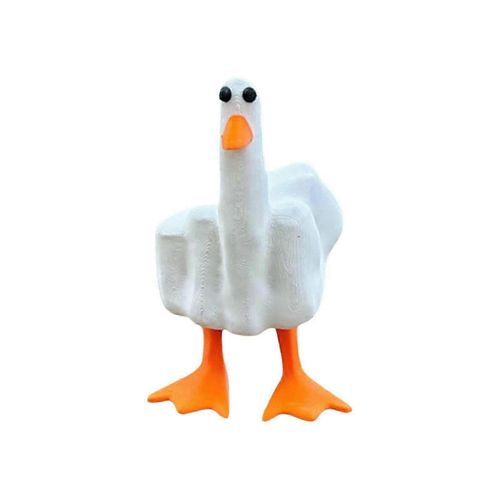 Drôle Petit Canard En Résine Figurine Ornement Décor, Mignon Doigt Du Milieu Petit Canard Résine Artisanat Décoration Sculpture Statue pour Bureau À Domicile Bureau Housew