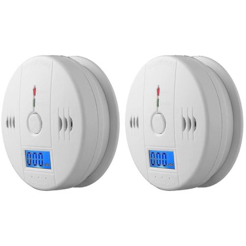 Détecteur de fumée 2 Pack et détecteur de monoxyde de carbone avec écran LCD A
