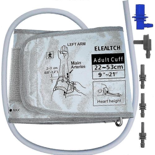 Brassard Extra Large Compatible Avec Omron 9u201d-21u201d Pouces (22-53cm) Xl Pression Artérielle Adulte Arm Bp Brassard De Remplacement Pour Big Arm, Gris