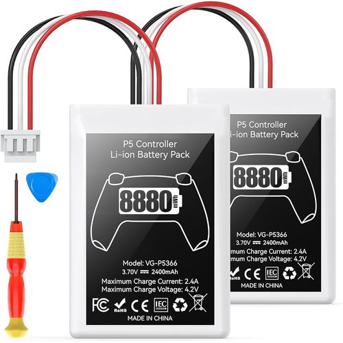 Shiba-Batterie De Manette Ps5, 2×8880mwh Batteries Li-Ion Haute Capacité, Remplacement De La Batterie De Pour Manette Sony Ps5 Cfi[1