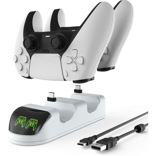 Shiba-Etpark Duocharger Ps5 Manette Chargeur, Ps5 Chargeur Manette Ps5 Station De Charge Avec 2 Ports De Charge De Type-C Chargeur[3