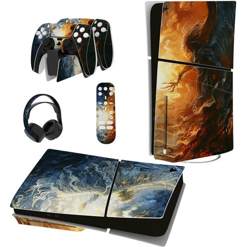 Shiba-Playvital Autocollant Protection Pour Ps5 Slim Standard Console, Sticker Skin Pour Ps5 Manette & Télécommande & Casque & Sta[9
