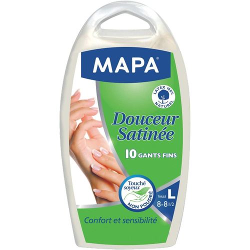 SHIBA-Mapa Gants de Ménage Douceur Satinée Boîte de 10 Gants Taille 8/L[2485]