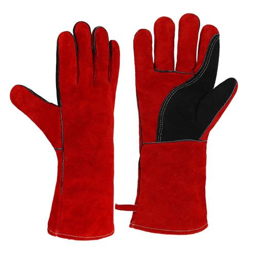 SHIBA-Gants de soudage en cuir de qualité supérieure résistants à la chaleur/au feu pour four/barbecue/cheminée/four/cuisinière/su[2