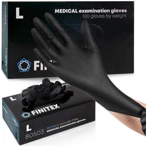 Shiba-Gants Jetables Noirs En Nitrile L, 5.0g/Pcs, 100pcs, Gants Jetables Sans Poudre Sans Latex Pour Aliments Nettoyage Tatouage [2