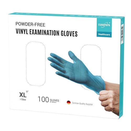 Shiba-® - Lot De 100 Gants Jetables En Vinyle Sans Latex Et Non Poudrés - Taille S, M, L Et Xl (Bleu, Xl)[2065]