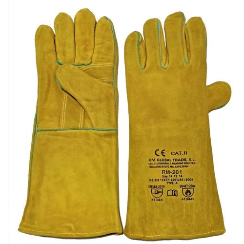SHIBA-Gants jaunes soudeurs de protection du travail | Gant de sécurité pour les travaux avec risques mécaniques et thermiques. Fa[2