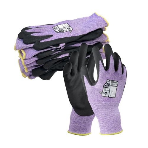 SHIBA-285RP 5 paires de gants de sécurité avec technologie NitreGrip®, paume enduite de nitrile sable, gants pour écran tactile, t[2