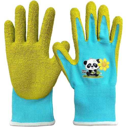 SHIBA-Gants de jardinage pour enfants de 3 à 6 ans Paume en caoutchouc pour une résistance à l'eau et à la saleté (3-6years old, b[1