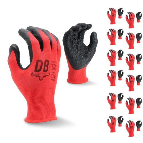 SHIBA-Gants de Travail Revêtus de Latex - 12 Paires. Gants de Protection par les Constructeurs et Jariniers. Gants de Sécurité Rés[1