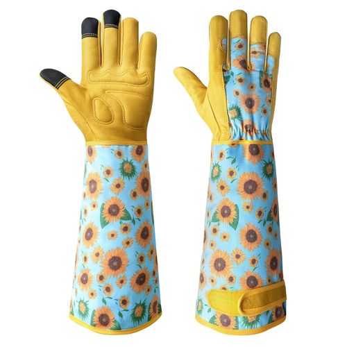 SHIBA-Gants de jardinage longs pour femmes - Résistants aux épines et à la taille des roses - Cuir respirant - Idéaux pour travaux[2