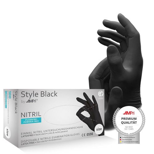 Shiba-Gants En Nitrile, Noir, 100 Pièces/Boîte, Taille Xxl, Non Poudrés, Style Black By Med-Comfort : Gants Jetables En Nitrile Di[1