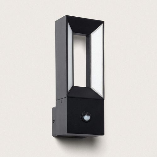 Applique Murale Extérieure Led Aluminium 2x5w Trimel Avec Détecteur De Mouvement Noir