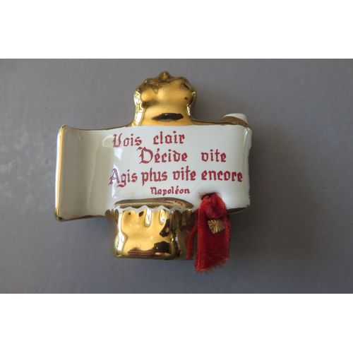 Ancien Bouchon Faience Avec Dicton