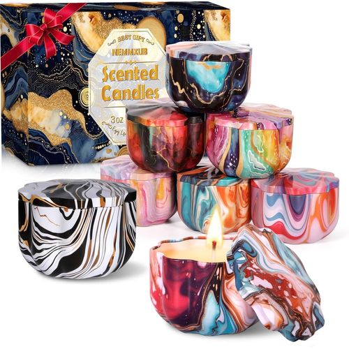 SHIBA-Bougie Parfumées, Bougies Parfumées Cadeau pour Femme Lot de 8 Bougies Longue Durée Cadeaux pour Noël,La Saint-Valentin,D'an[4