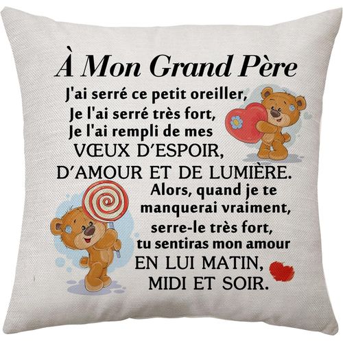 SHIBA-Housse de Coussin pour Grand-Père - Cadeau Fête des Pères, Anniversaire, Noël - Décoration 45 x 45 cm[886]