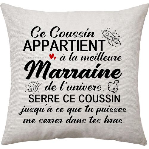 Shiba-Cadeaux Marraine Housse De Coussin Décoration 18x18 Cadeaux Baptême Marraine, Idée Cadeaux Anniversaire Marraine, Cadeaux Ad[1