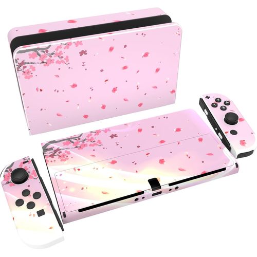Shiba-Autocollant Pour Switch Oled Protection,Sticker Skin Pour Nintendo Switch Oled Manette & Console & Joycon & Dock-Fleur Ceris[5