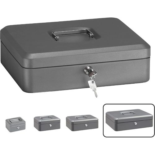 Shiba-Elegant C9246 Caisse À Monnaie Et Billets À Clé Pour Ranger Et Transporter L'argent | Caisse En Acier Monnayeur Et Compartim[1