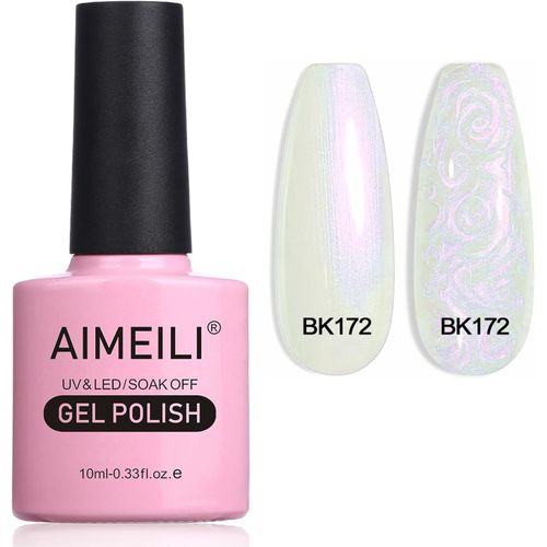Shiba-Vernis À Ongles Brillant Perle Gel, Nacré Avec Fil Shell Glitter Gel Vernis Semi Permanent Soak Off Uv Led Gel Nail Polish -[8 