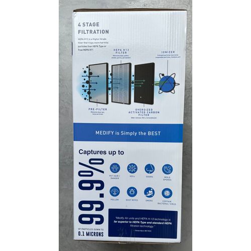 Medify Air MA-40 Purificateur d’air - Blanc - HEPA H13 - Jusqu’à 84m²