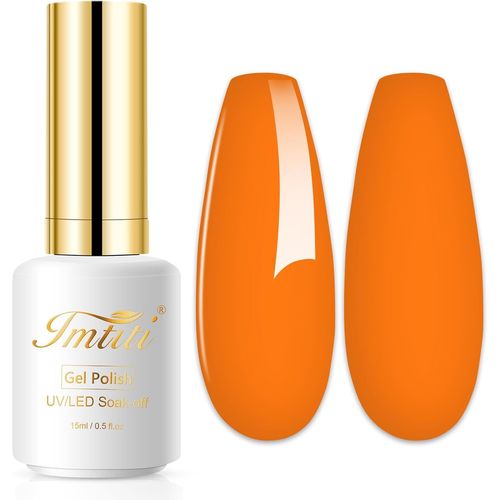 Shiba-Vernis Semi Permanent Orange, 15ml Orange Néon Vernis Gel Uv Semi Permanent Uv Led Soak Off Gel Nail Polish French Vernis À [1 
