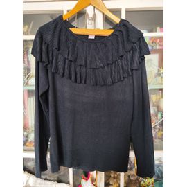 Pull A Encolure Ronde À Volants