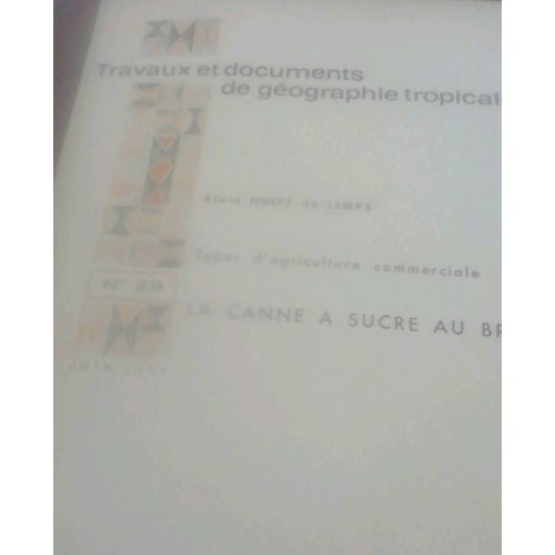 Travaux Et Documents De Géographie Tropicale