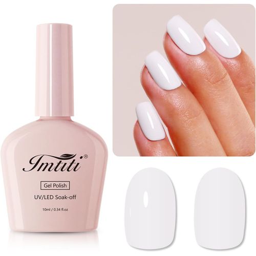 Shiba-Blanc Vernis Semi Permanent, Blanc Gel Uv Semi Permanent Uv Led Soak Off Gel Nail Polish French Vernis À Ongles Gels Semi Pe[1 
