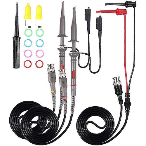 P6100 Sondes d¿oscilloscope 100 MHz avec kit de cordons de test BNC vers mini-grabber