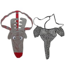 2 Pcs Hommes Tongs Hommes Animal G String Hommes Strings Homme Thong Léopard Thong Sous-Vêtements