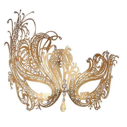 Masque De Mascarade Pour Femmes Masque En Métal Brillant Soirée Balle De Bal Masque --- C Placage Or