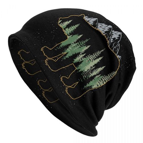Unisexe Hiver Bonnet Chaud Femme Tricoter Chapeaux Grizzly Montagne Faune Ours Bonnet Bonnet Extérieur Ski Bonnets Casquettes Pour Hommes Femmes