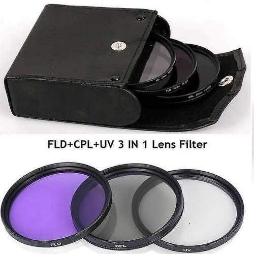 49MM 52MM 55MM 58MM 62MM 67MM 72MM 77MM UV + CPL + FLD 3 en 1 Ensemble de filtres d¿objectif avec sac pour canon Nikon Sony Pentax Camera Lens