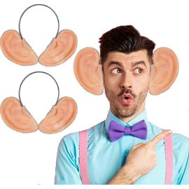 2 Pcs Surdimensionné Jumbo Fausses Oreilles Cochon Oreilles Géantes Bandeau Costume Compatible Halloween Cosplay Party Accessoires