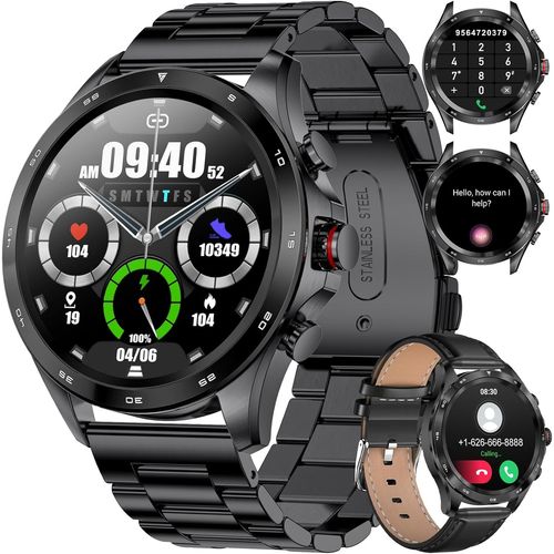 Ytseazn-Montre Connectée Homme 1.32'' Smartwatch Avec Appel Bluetooth E Assistente Vocale,Montre Intelnte Sports Etanche Fréquence Cardiaque Sommeil Podomètre Calorie Montre De Fitness Pour Android Ios