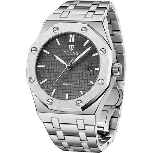 Ytseazn-Montre Homme Étanche Avec En Acier Inoxydable Analogique Quartz Lumineuses Date Automatique Cadeau Homme